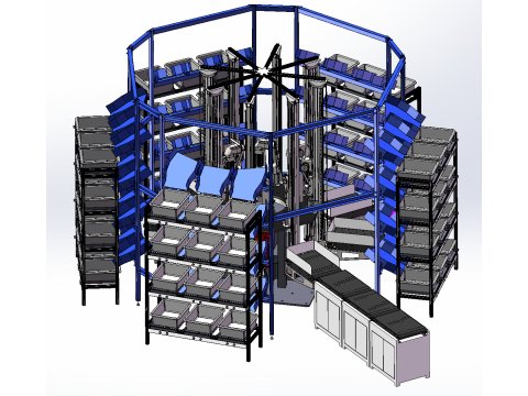 Circular multi-layer rotating multifunctional equipment 3D मॉडल