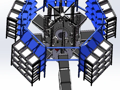 Circular multi-layer rotating multifunctional equipment 3D Model