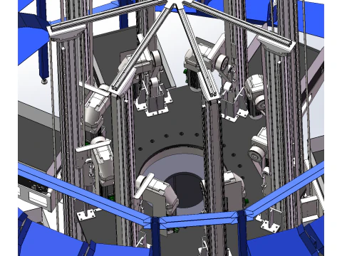 Circular multi-layer rotating multifunctional equipment 3D Model