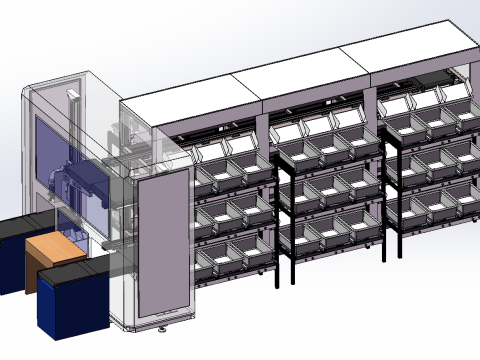 Three layer multi position sorting machine 3D मॉडल