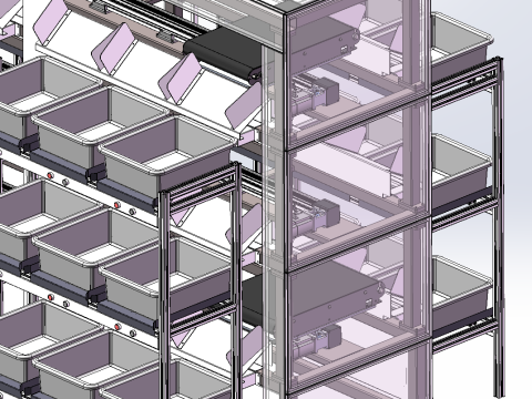 तीन परत बहु स्थिति छँटाई मशीन 3D मॉडल