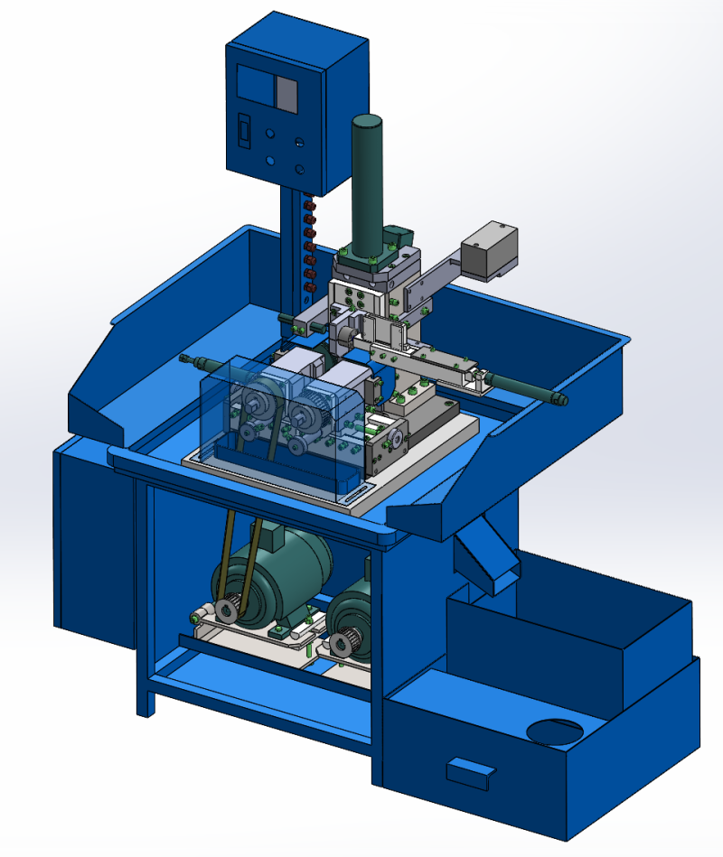 Double axis milling and flattening machine Model 3D .c4d .max .obj .3ds .fbx .stl .blend