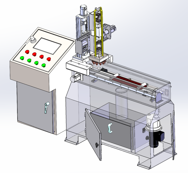 Water jet assisted laser processing equipment Model 3D .c4d .max .obj .3ds .fbx .stl .blend