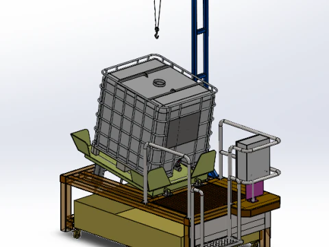 재료 오일 드럼 고정 스테이션 3D 모델