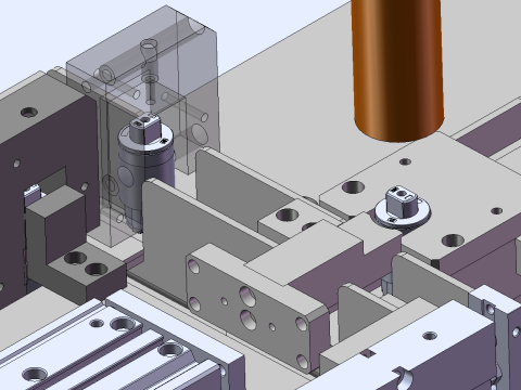 Damper slow fall mechanism assembly line sw22 editable 3D Модель