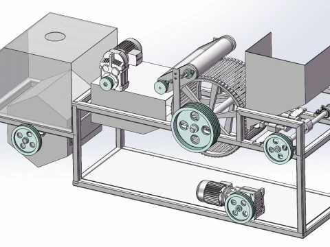 Bamboo chopstick forming machine SolidWorks editable 3D Model
