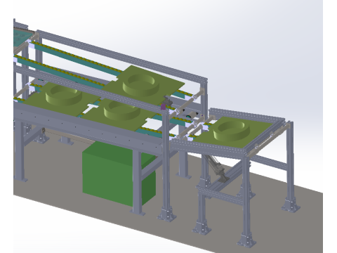 Tray shuttle conveyor line SW 3D editable 3D Model