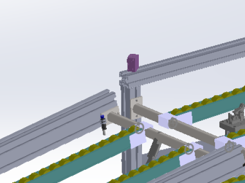 Tray shuttle conveyor line SW 3D editable 3D Model