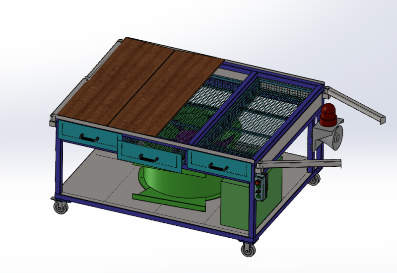 The suction and dust removal workbench SW20 is editable Modèle 3D .c4d .max .obj .3ds .fbx .stl .blend 