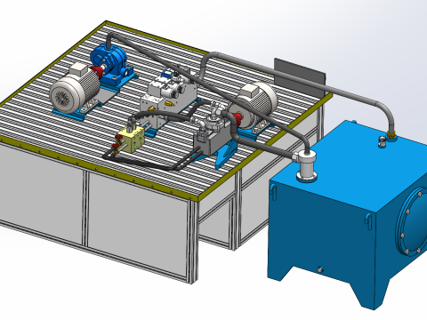 Pressure control valve performance experimental bench Modello 3D