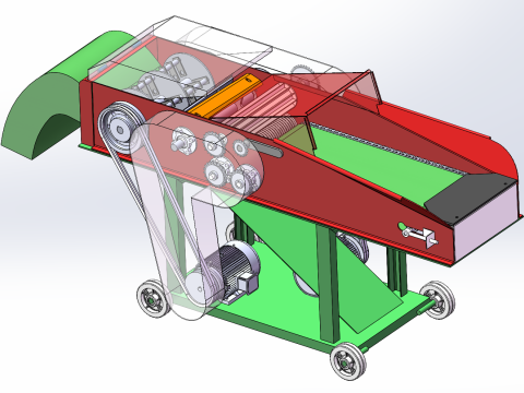 Corn silage crusher 3D Model