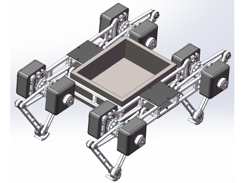 Obstacle crossing transportation quadruped robot SW22 editable Modèle 3D