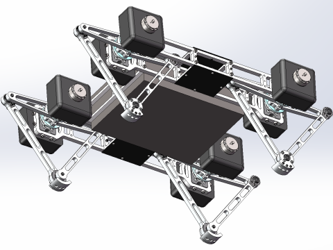 Obstacle crossing transportation quadruped robot SW22 editable Modèle 3D