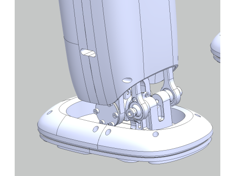 Diseño 3D de código abierto de robots humanoides. Modelo 3D