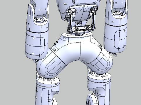 Diseño 3D de código abierto de robots humanoides. Modelo 3D