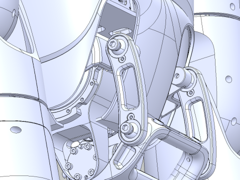 Diseño 3D de código abierto de robots humanoides. Modelo 3D