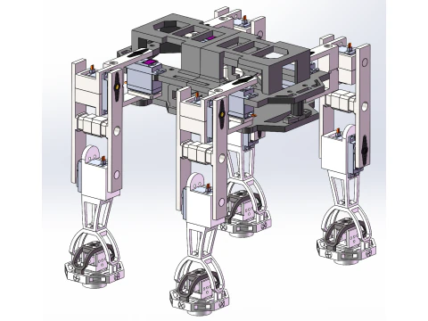 4족 보행로봇 SW의 입체설계 3D 모델
