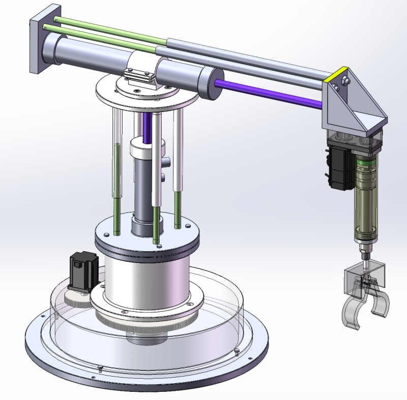 SolidWorks design of cylindrical coordinate manipulator 3D 모델 .c4d .max .obj .3ds .fbx .stl .blend