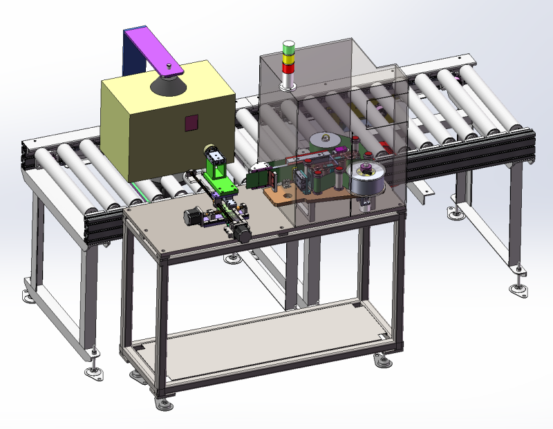Side labeling machine for cardboard boxes SolidWorks editable 3D 모델 .c4d .max .obj .3ds .fbx .stl .blend