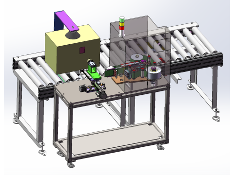 Side labeling machine for cardboard boxes SolidWorks editable 3D Modell