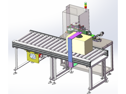 Side labeling machine for cardboard boxes SolidWorks editable 3D 모델