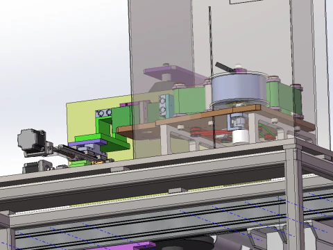 Side labeling machine for cardboard boxes SolidWorks editable 3D Model