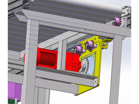 Side labeling machine for cardboard boxes SolidWorks editable 3D Model