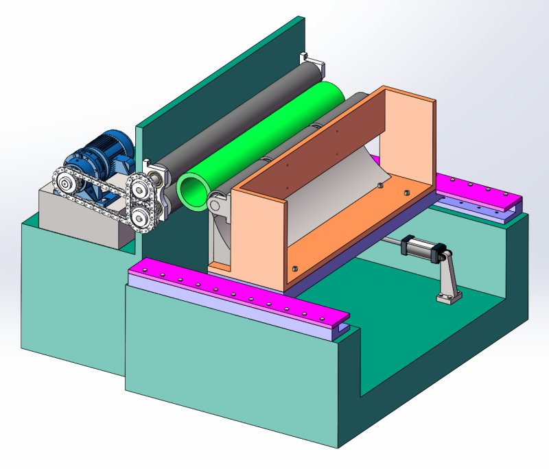 Bamboo rotary cutting machine SolidWorks 3D Model .c4d .max .obj .3ds .fbx .stl .blend