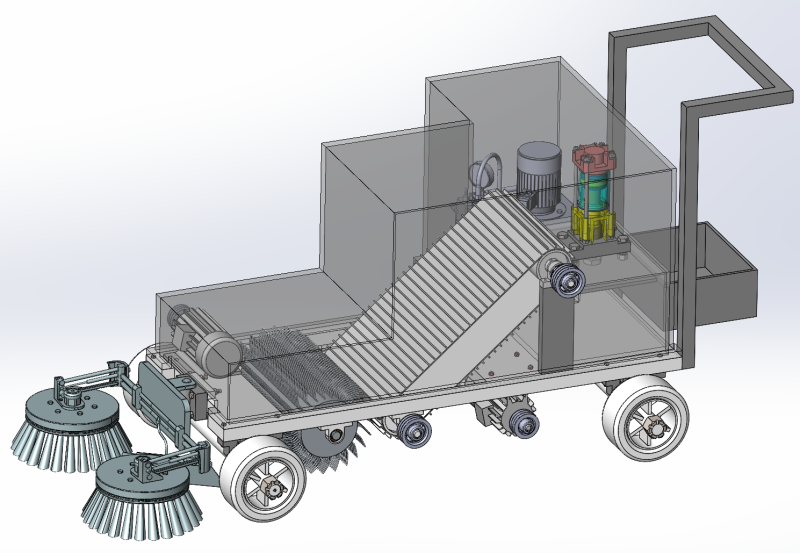 Design of Automated Leaf Sweeping and Collecting Vehicle Modèle 3D .c4d .max .obj .3ds .fbx .stl .blend