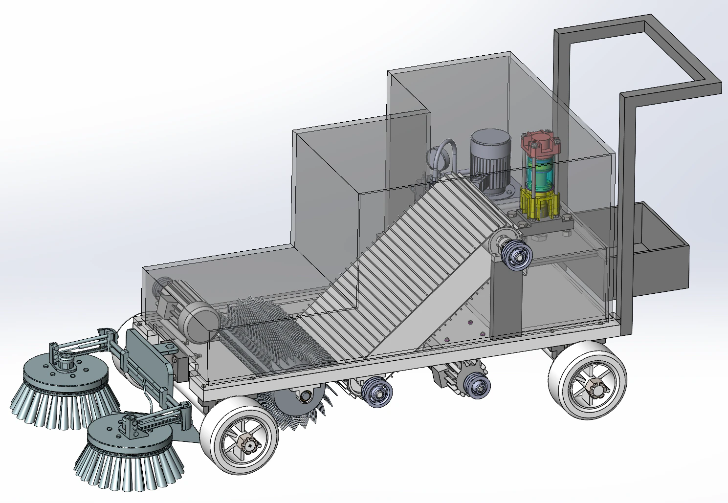 Design of Automated Leaf Sweeping and Collecting Vehicle 3D Model .c4d .max .obj .3ds .fbx .stl .blend 