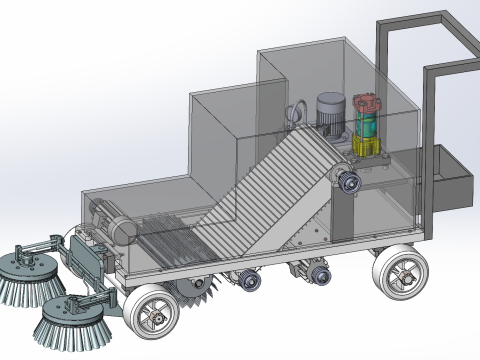 Design of Automated Leaf Sweeping and Collecting Vehicle Modello 3D