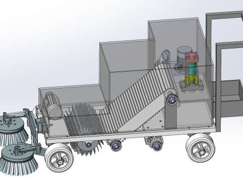 Design of Automated Leaf Sweeping and Collecting Vehicle Modèle 3D