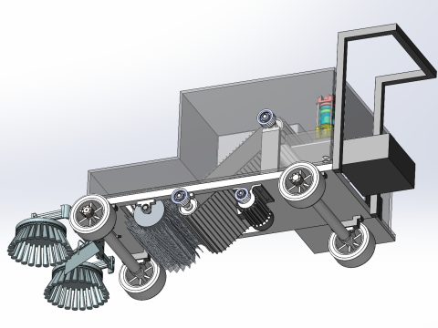 Design of Automated Leaf Sweeping and Collecting Vehicle Modèle 3D