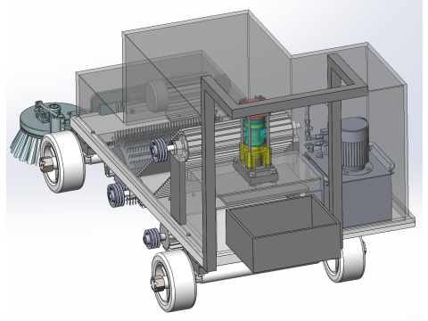 Design of Automated Leaf Sweeping and Collecting Vehicle Modèle 3D