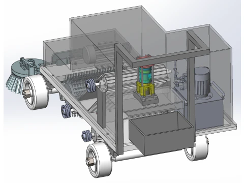 Design of Automated Leaf Sweeping and Collecting Vehicle 3D Model