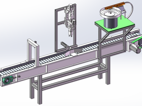 Design of Automatic Bottle Cap Twisting Machine 3D Model
