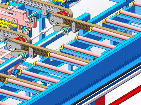 Automatic framing machine - translation and feeding SolidWorks 3D Model 3D