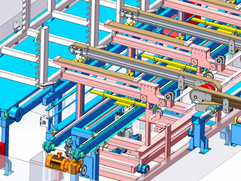 Automatic framing machine - translation and feeding SolidWorks 3D Model 3D