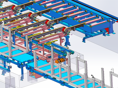 Automatic framing machine - translation and feeding SolidWorks 3D Model 3D
