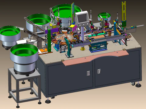 字轮自动装配机的SolidWorks设计 3D 模型