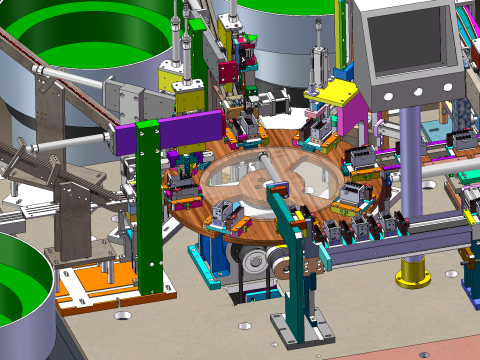 SolidWorks Design of Character Wheel Automatic Assembly Machine 3D 模型