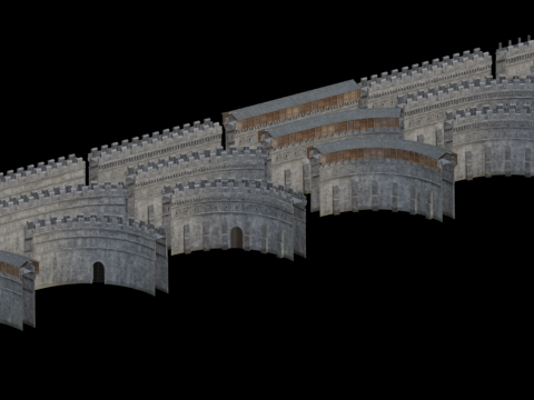 18 ancient city walls 3D Модель
