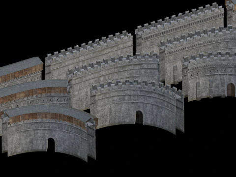 18 ancient city walls 3D Model