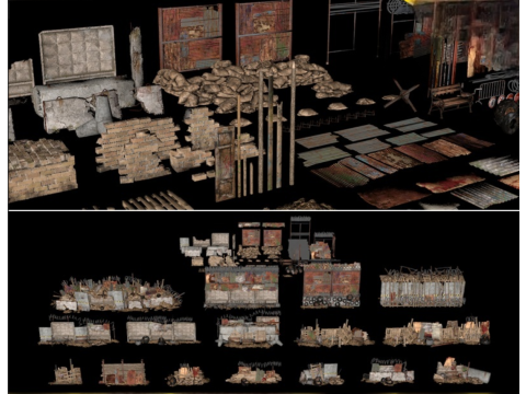 Catalog War Obstacles SheltersCatalog War Obstacles Shelters Modelo 3D