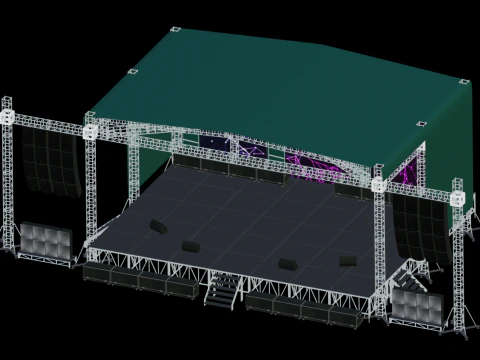 Palco ao ar livre Modelo 3D