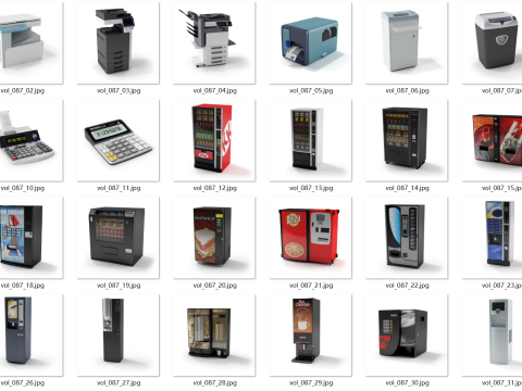 60 types of office equipment Modello 3D