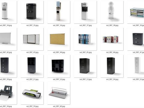 60 types of office equipment Modello 3D
