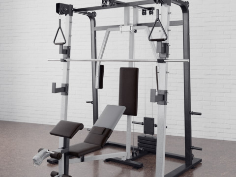 34 types of fitness equipment 3D Model