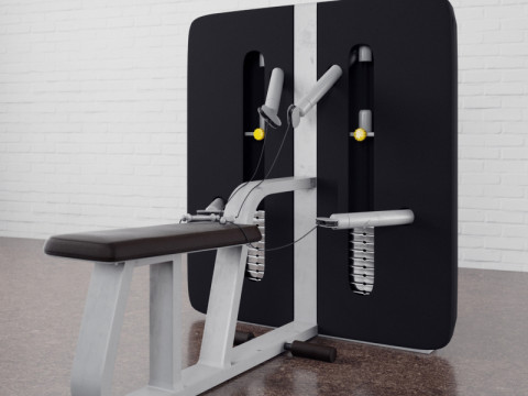 34 types of fitness equipment 3D Model
