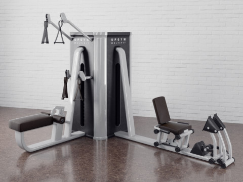 34 types of fitness equipment 3D Model